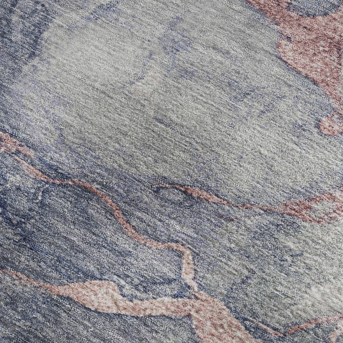 10' X 14' Abstract Washable Area Rug With UV Protection (718262) - Blush / Gray