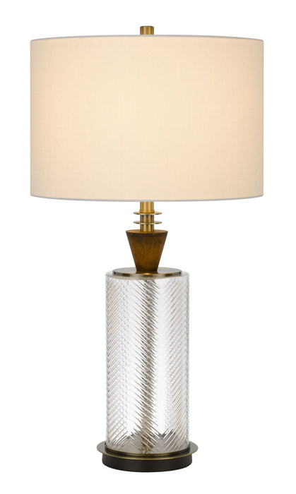 30" Metal Table Lamp With Empire Shade - Clear White