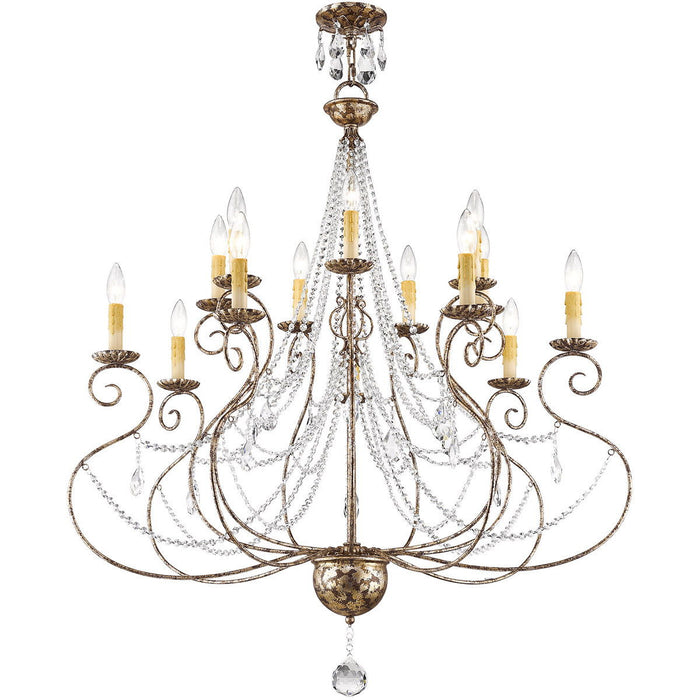 41" Multi Light Dimmable Chandelier With Shades - Bronze