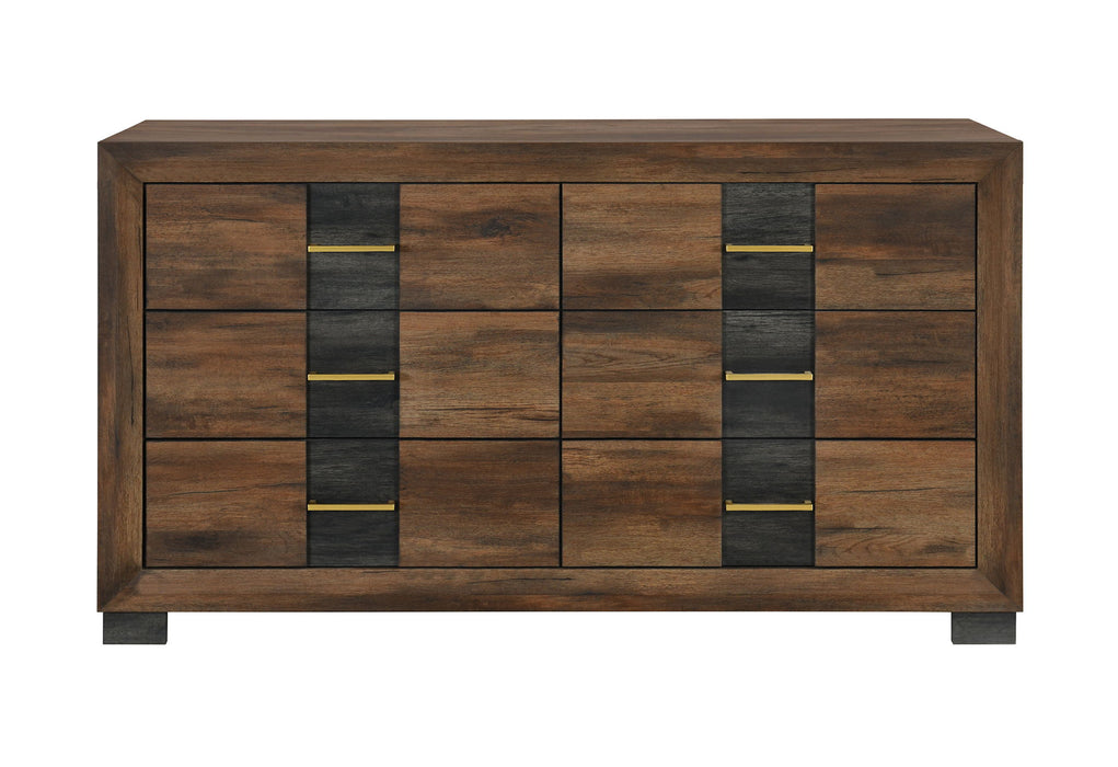 Optimus - 4 Piece Bedroom Set (King Bed, Dresser, Mirror And Nightstand) - Black / Brown
