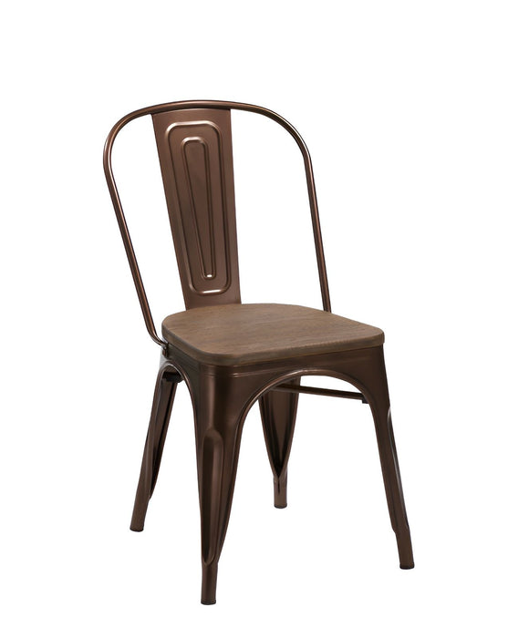 Upholstered Slat Back Dining Side Chairs (Set of 4) - Brown