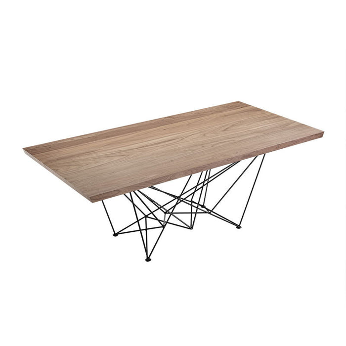 Solid Wood Metal, Dining Table - Light Brown