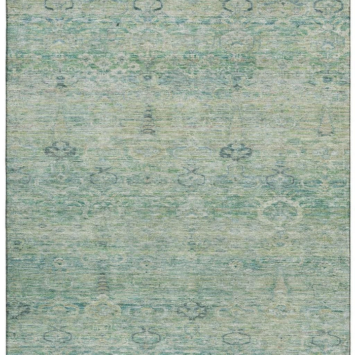 10' X 14' Abstract Washable Area Rug With UV Protection (717524) - Teal / Pale Aqua