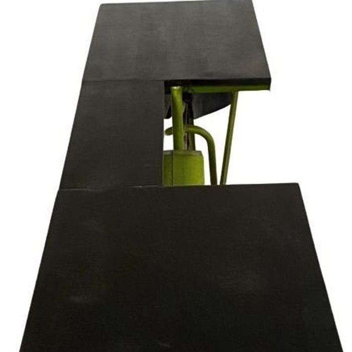 71" Solid Wood And Metal Bike Kitchen Cart - Green