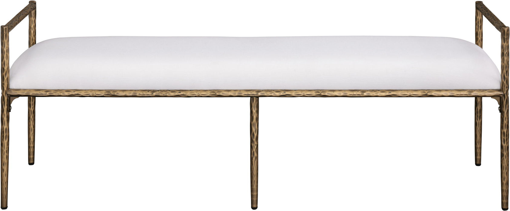 Axis - Linen Textured Cream Fabric Upholstered Bench