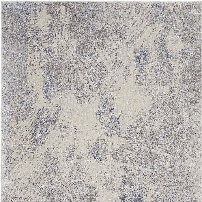 5' X 7' Abstract Non Skid Area Rug (550149) - Ivory / Blue / Gray