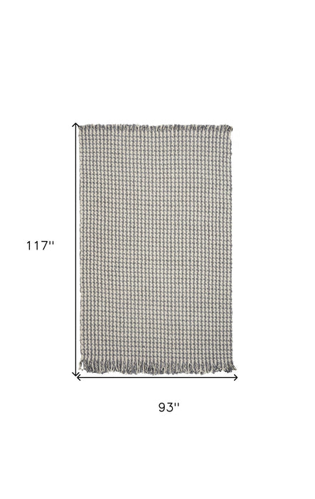 7' x 9' Wool Hand Woven Area Rug - Gray And Ivory