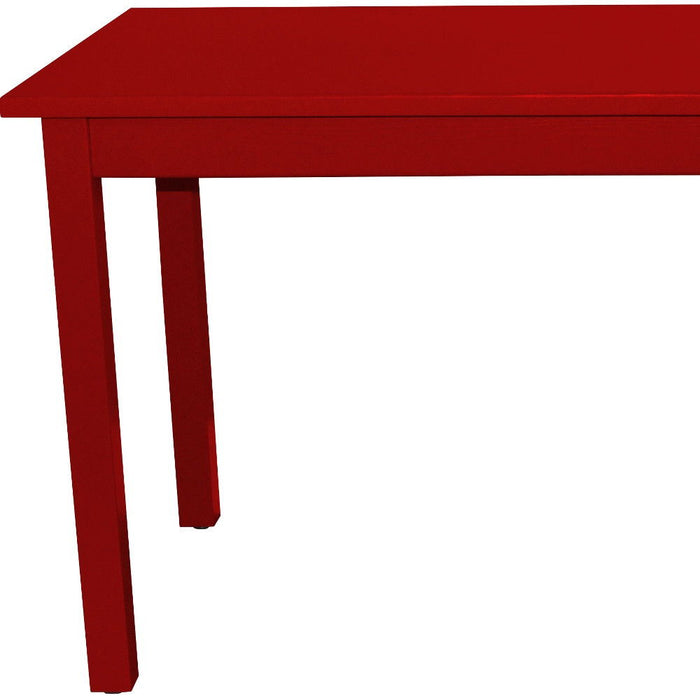 60" Solid Wood Dining Table - Fire Engine Red