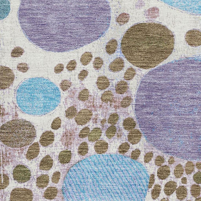 10' X 14' Geometric Washable Area Rug With UV Protection (707269) - Khaki / Blue / Purple