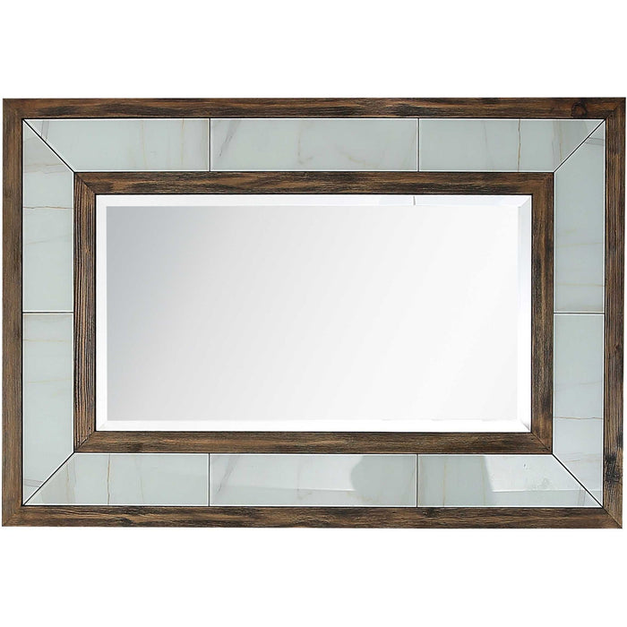 32" Framed Accent Mirror - Brown