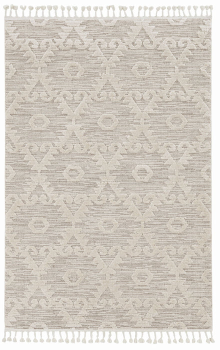 9' x 13' Geometric Area Rug - Beige And Ivory