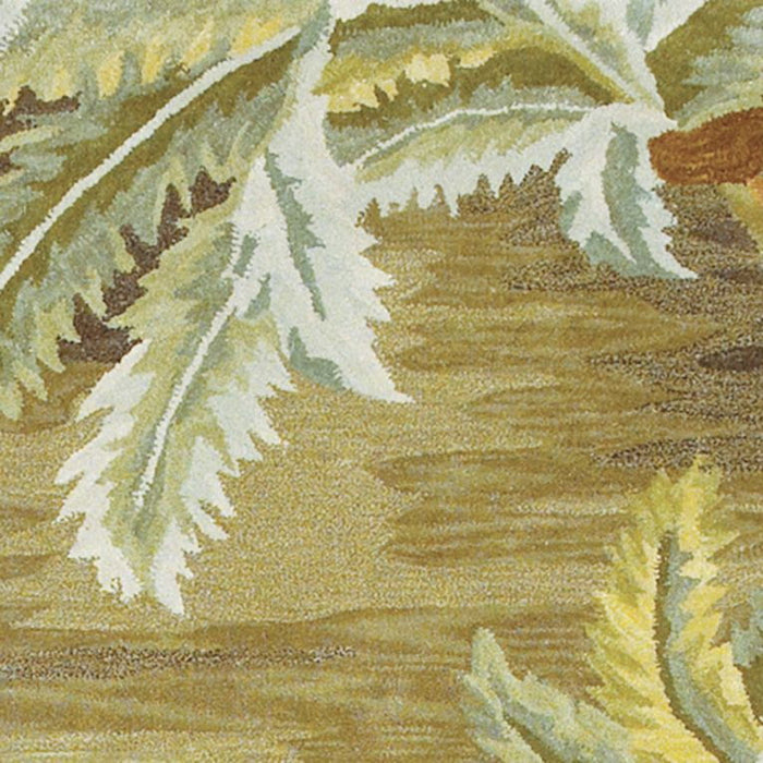 8' x 11' Wool Palm Trees Area Rug - Moss Green
