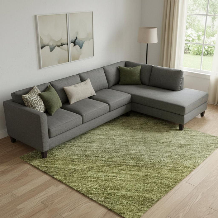 10' X 14' Striped Washable Area Rug With UV Protection (699526) - Artichoke Green / Fern Green