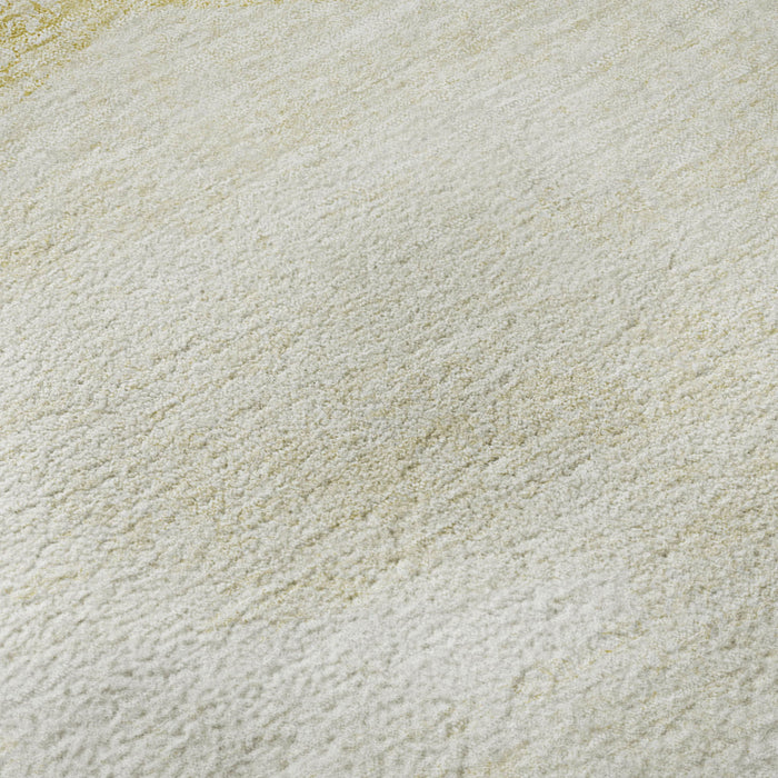 10' X 14' Geometric Washable Area Rug With UV Protection - Gold And Ivory