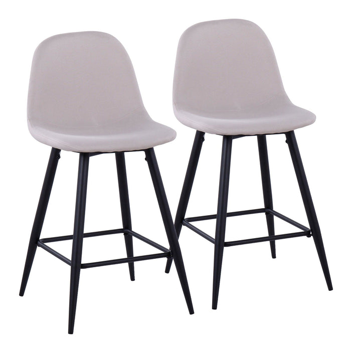 Pebble - 24" Fixed-Height Counter Stool (Set of 2) - Black Legs