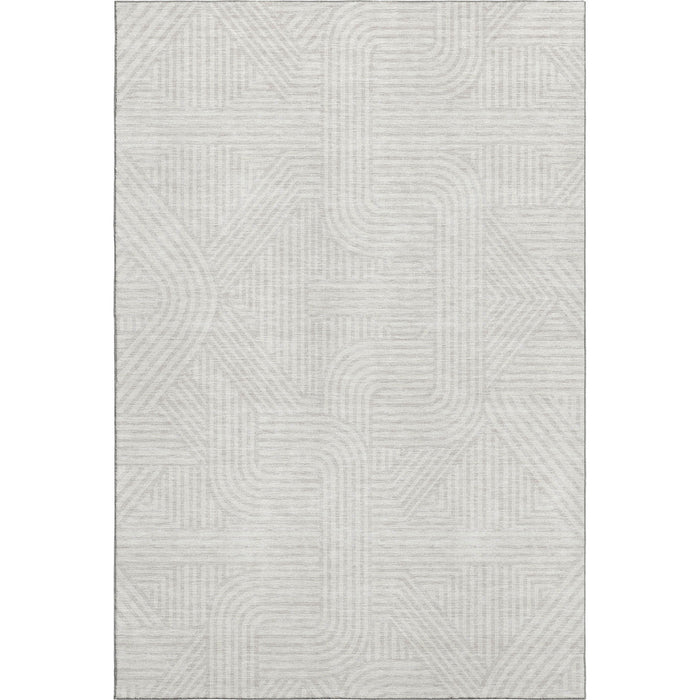 10' X 14' Abstract Geometric Washable Area Rug With UV Protection (672923) - Ivory / Beige