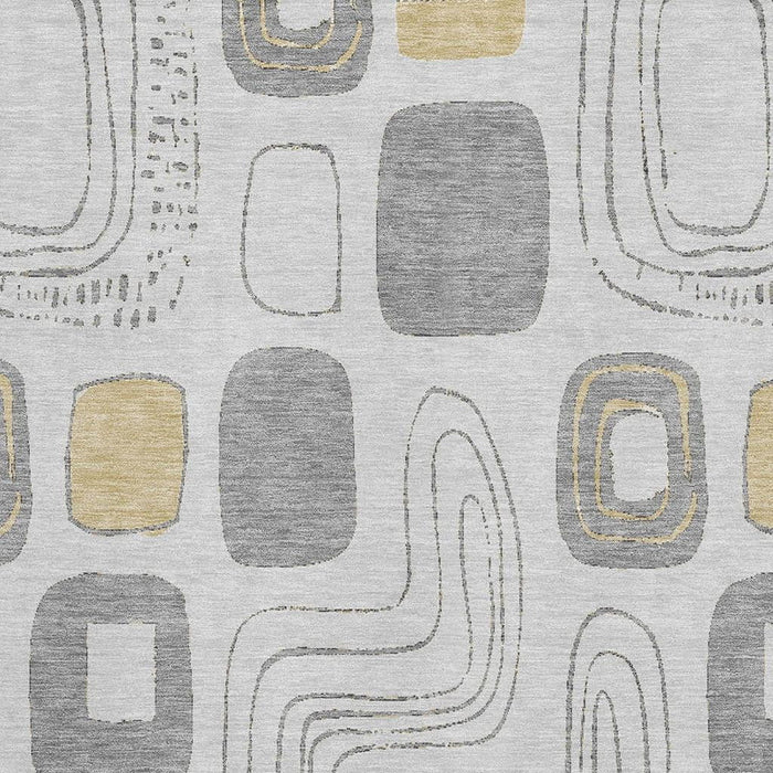 10' X 14' Geometric Washable Area Rug With UV Protection (696650) - Gray / Silver / Gold