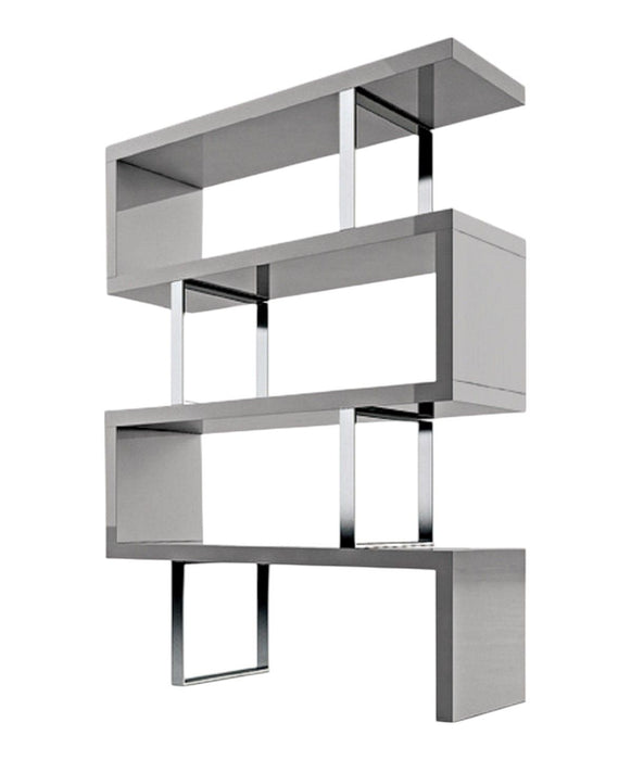 Three Tier Etagere Bookcase (555010) - Gray / Silver