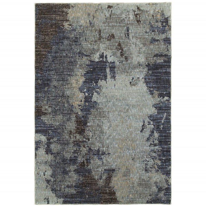 8' x 11' Abstract Power Loom Area Rug - Navy Blue