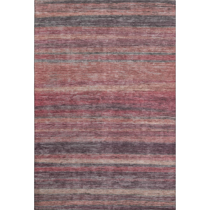 10' X 14' Striped Washable Area Rug With UV Protection (695690) - Rust / Gray / Blush