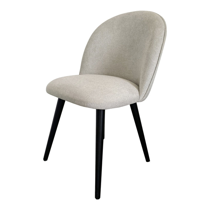 Upholstery Solid Wood Dining Side Chairs (Set of 2) - Light Gray / Black