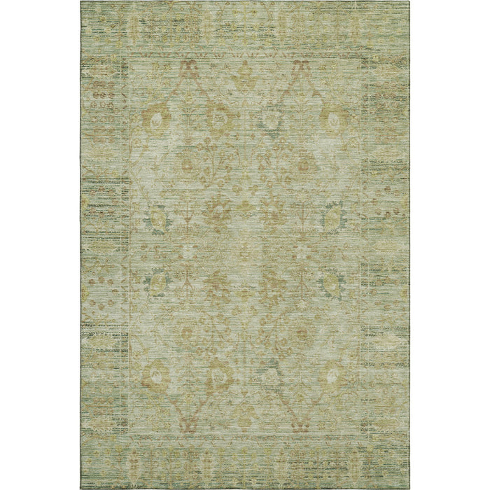 10' X 14' Oriental Washable Area Rug With UV Protection (684442) - Sage / Gray / Gold