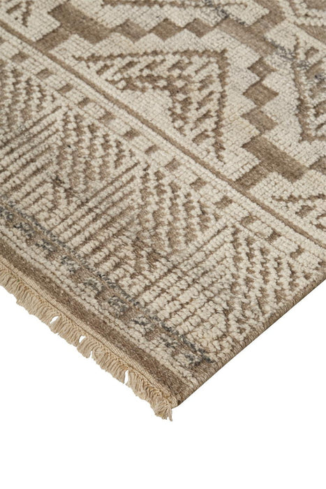 12' x 15' Geometric Hand Knotted Area Rug - Tan And Ivory