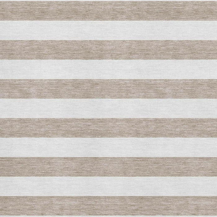 10' X 14' Striped Washable Area Rug With UV Protection (647668) - Taupe / Ivory