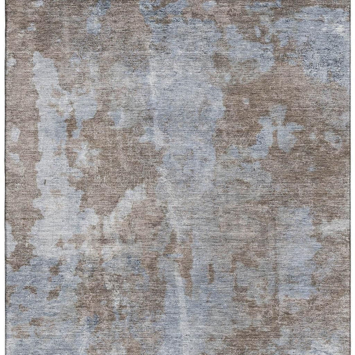 8' X 10' Abstract Washable Area Rug With UV Protection (649820) - Brown / Ivory
