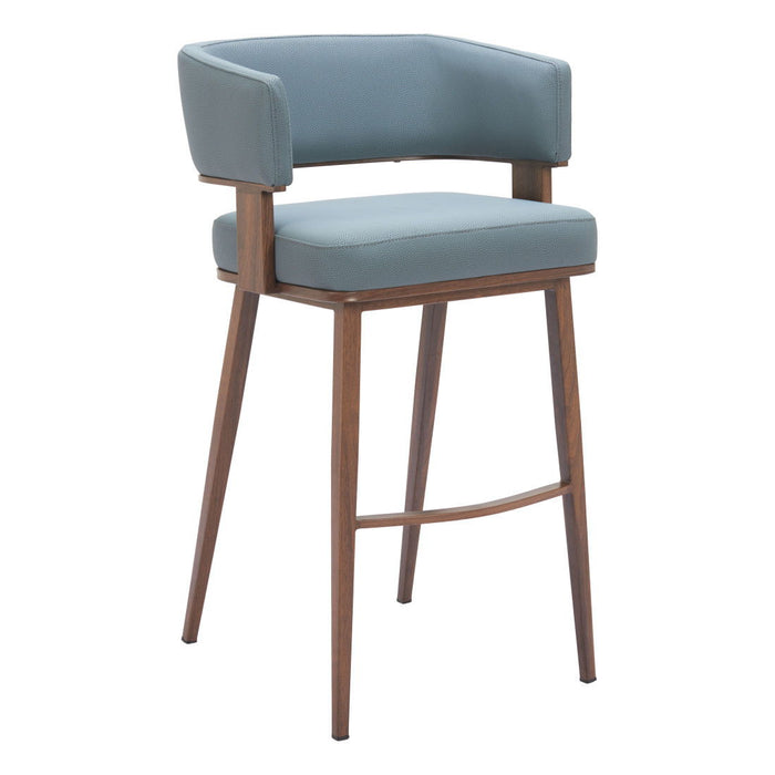 29" Fabric Low Back Bar Chairs (Set of 2) - Gray