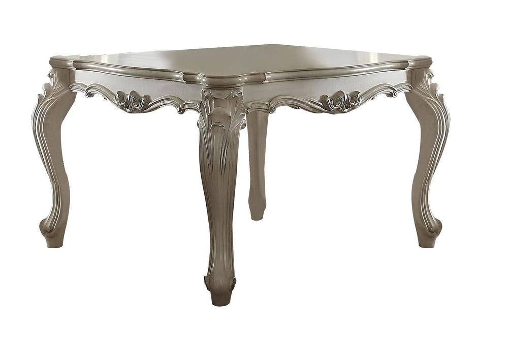 55" Solid Wood And Solid Manufactured Wood Dining Table - Antiqued White