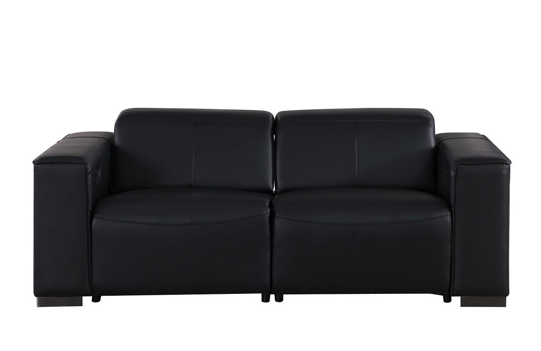 Leather Power Reclining Loveseat (720534) - Black / Brown