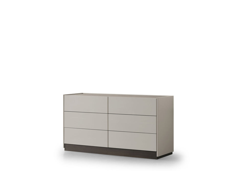 60" Wood Six Drawer Double Dresser - Gray