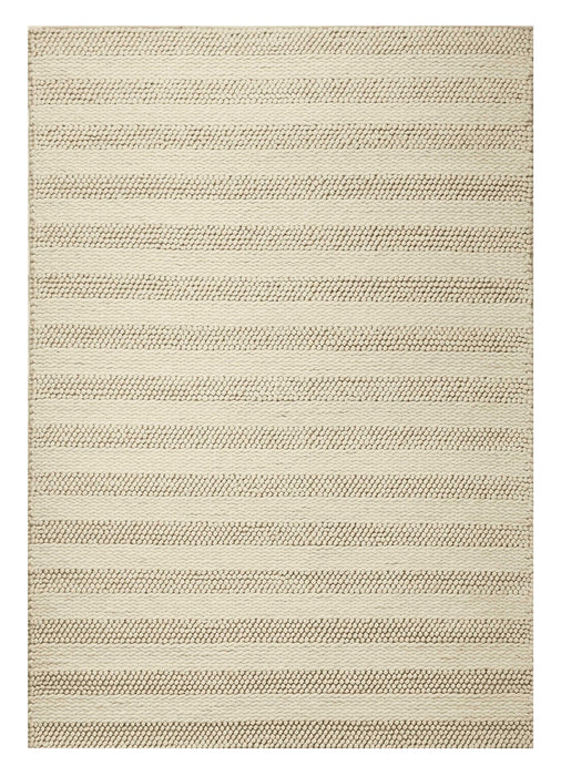8' x 10' Hand Woven Knobby Cornish Stripe Indoor Area Rug - White Ivory