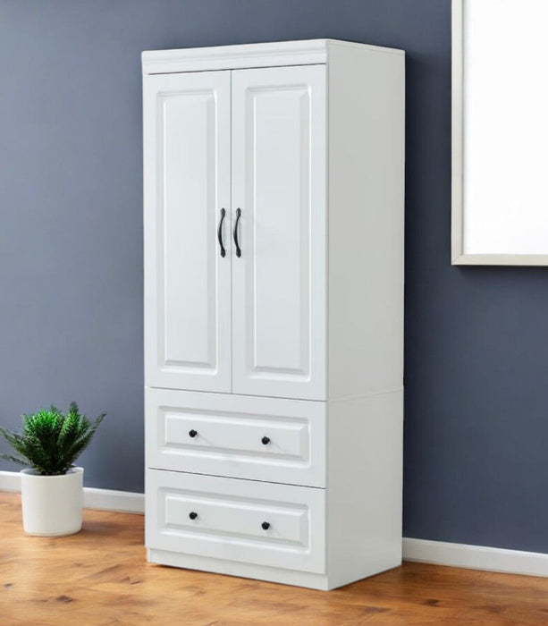 74" Two Door Two Drawer Combo Dresser - White