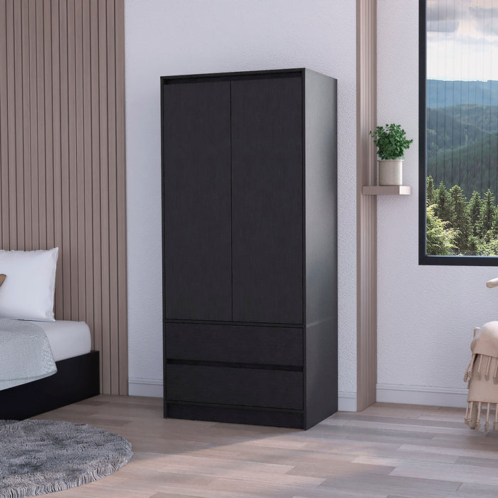 Accent Cabinet Soft Close With Multiple Shelves And Three Drawers - Black