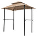 Giga outdoor grill gazebo with double-tier soft top canopy, steel frame, bar counters, and hooks for outdoor cooking and entertaining.