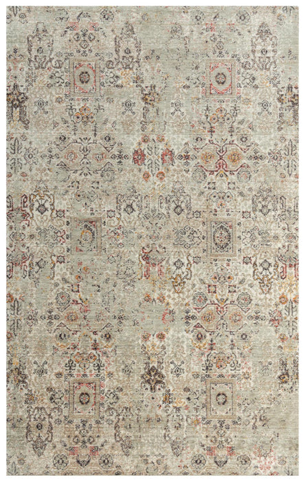 8' X 10' New Zealand Lambs Wool Oriental Hand Carved Handmade Area Rug (747872) - Ivory / Brown