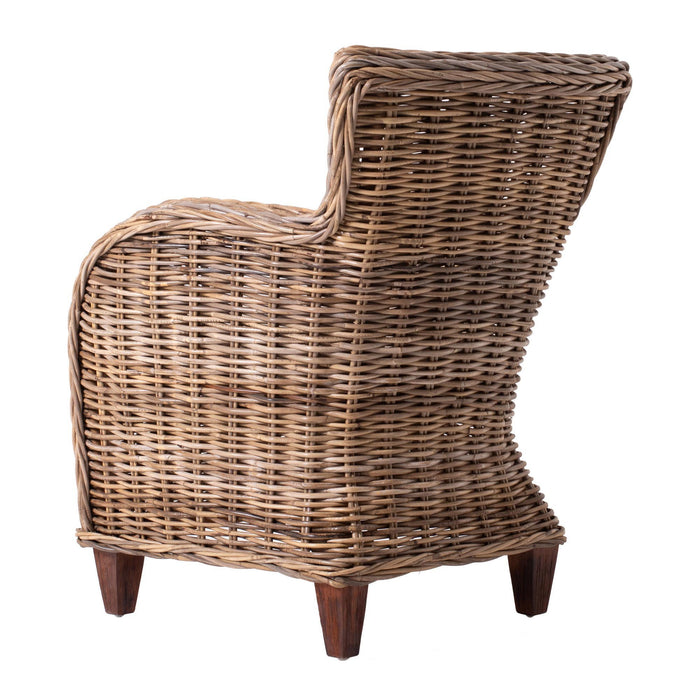 Wide Edge Wicker Chairs With Seat Cushion (Set of 2) - Natural