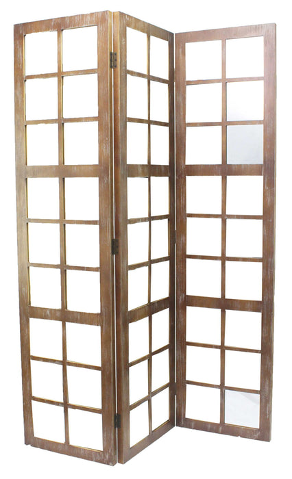 Wood Mirror Screen - Brown