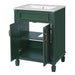 Giga bathroom vanity with top sink and cabinet featuring two soft-closing doors, modern design, and sleek finish.