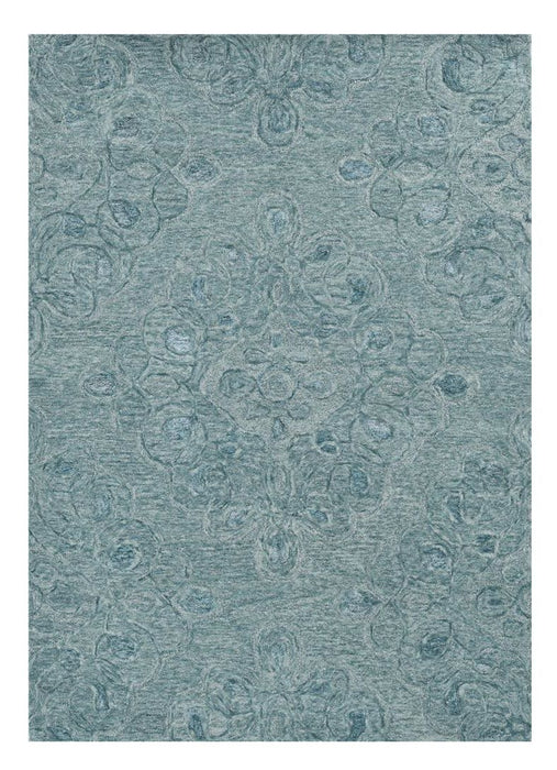 8' x 10' Wool Floral Hand Tufted Area Rug - Blue And Beige