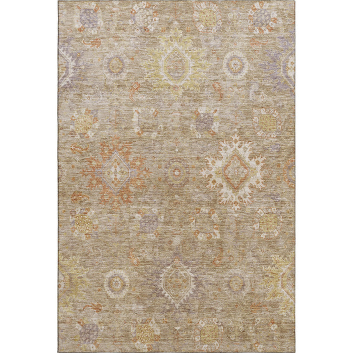 10' X 14' Oriental Washable Area Rug With UV Protection (708331) - Beige / Ivory / Gold