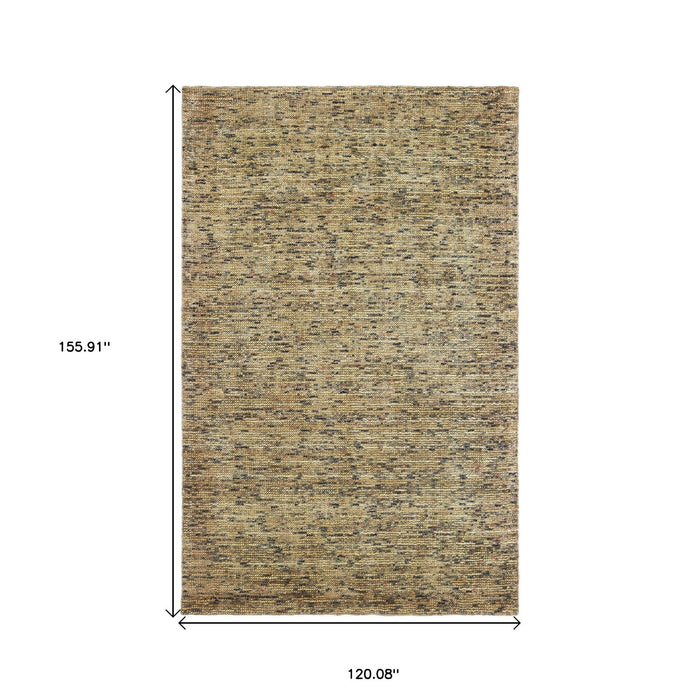 10' X 13' Hand Tufted Area Rug - Gold And Green
