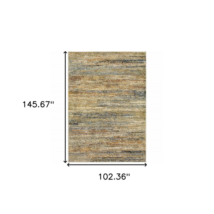 9' x 12' Abstract Area Rug - Gold And Green