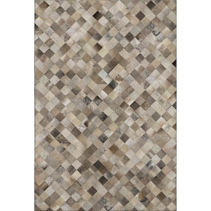 8' X 10' Patchwork Washable Area Rug With UV Protection (644650) - Gray / Ivory / Beige
