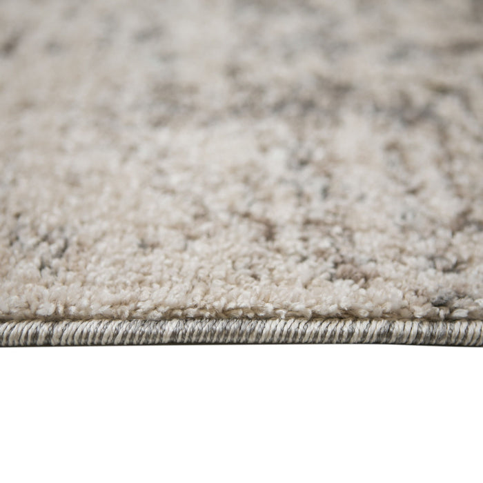 9' x 12' Abstract Power Loom Area Rug - Gray And Beige