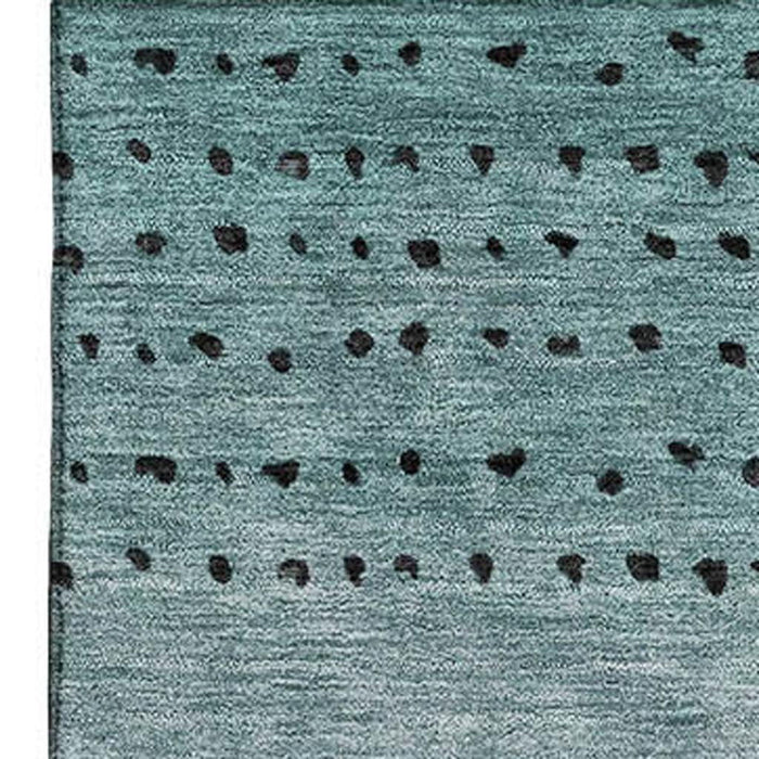 10' X 14' Abstract Washable Area Rug With UV Protection (710831) - Teal / Charcoal / Gray