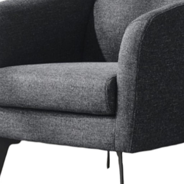 Contemporary Fabric Curved Arm Accent Chair - Dark Gray