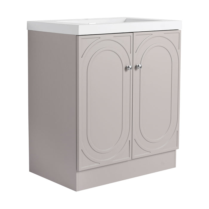 Contemporary Giga freestanding bathroom vanity with resin sink and soft-close cabinet doors, modern and stylish bathroom furniture